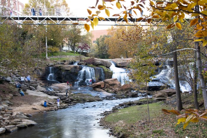 Greenville's Falls Park on the Reedy is a popular spot. ISTOCK
