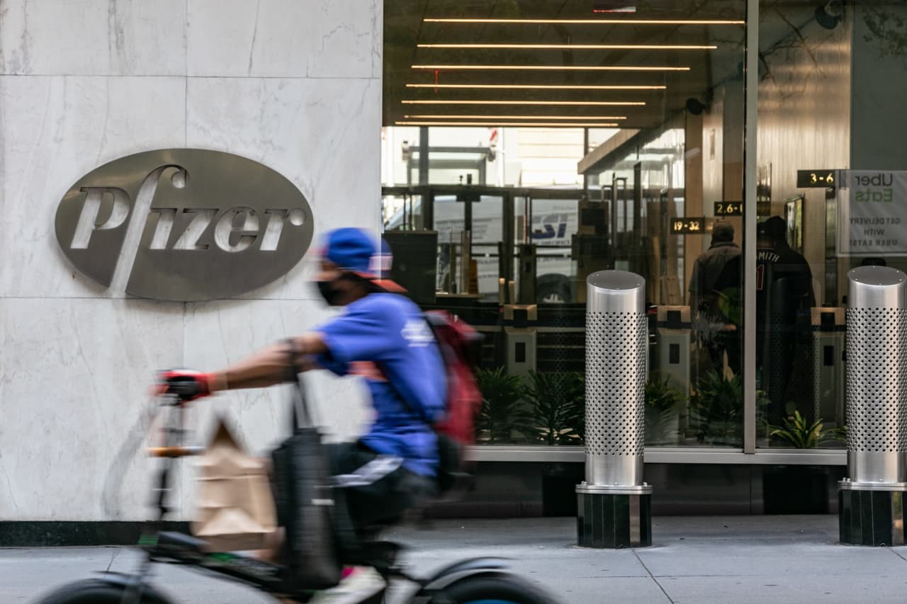 Pfizer’s first-quarter results topped expectations, and the drugmaker raised its full-year profit outlook.