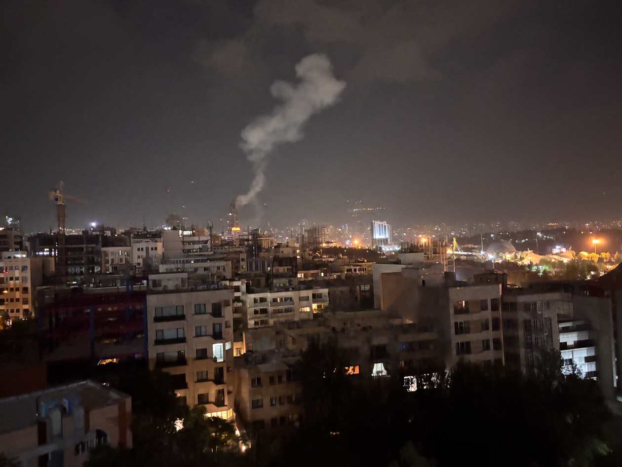 Smoke rises from a location allegedly targeted in Israel’s wave of strikes on Tehran, Iran, on June 13.