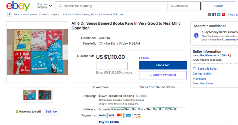 Ebay Will Delist Banned Dr Seuss Books Being Resold For Thousands Of Dollars Marketwatch