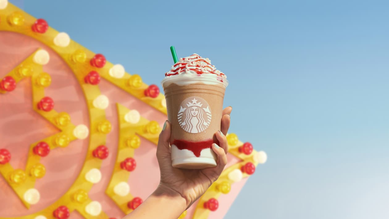 Starbucks’ summer menu includes a Strawberry Funnel Cake Frappuccino