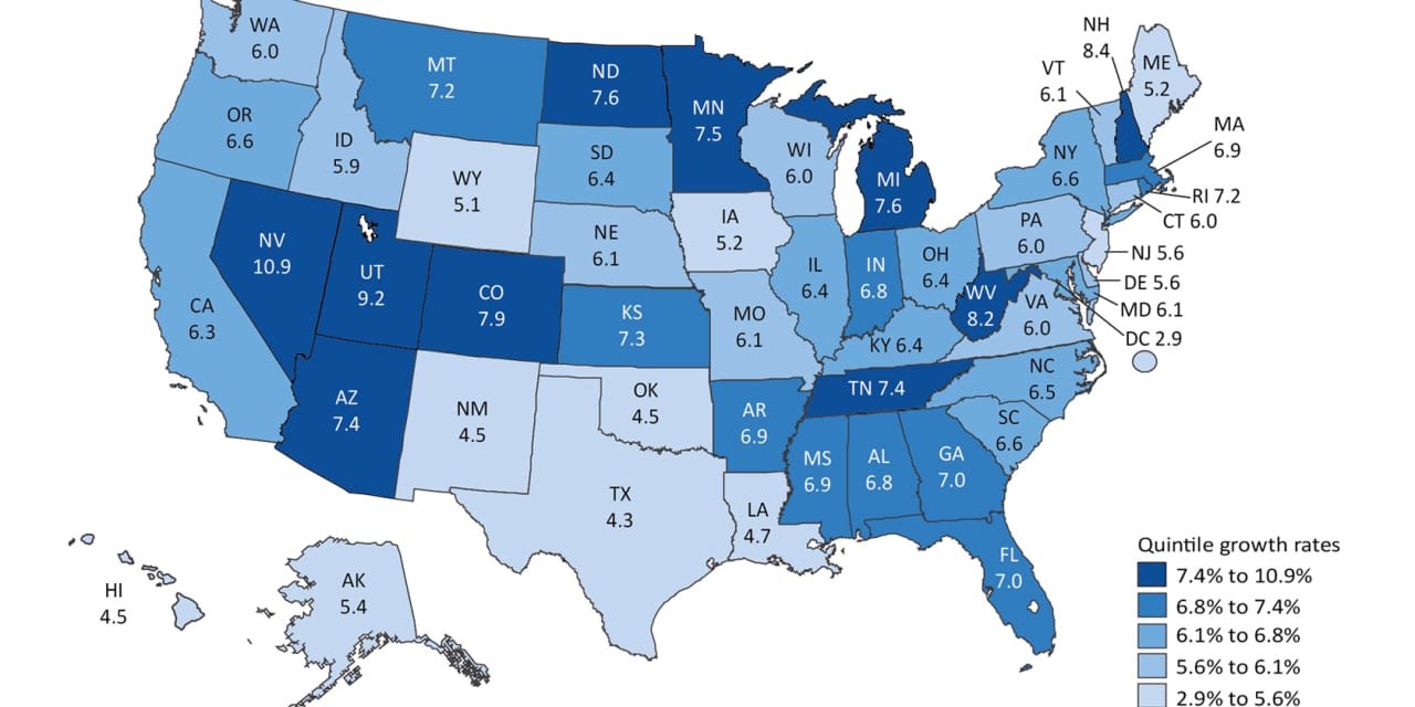 In one chart: GDP growth by state as COVID recovery takes hold