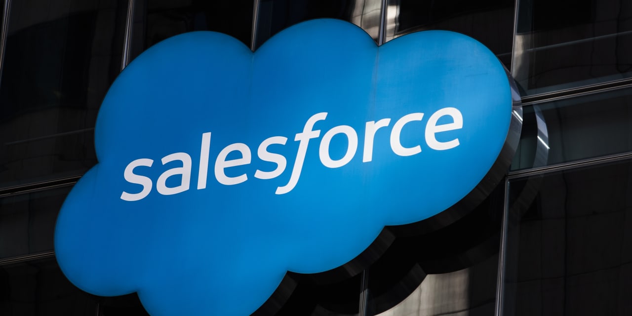 Salesforce earnings beat in first full quarter with Slack, but forecast slaps stock