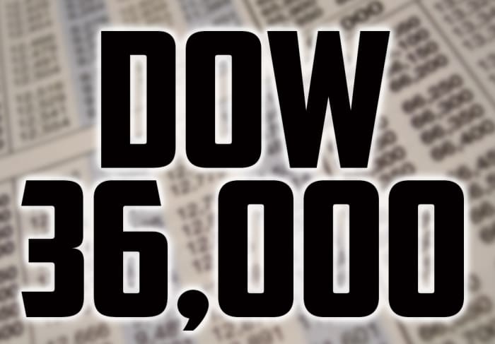 The Dow just closed above the 36 000 milestone for the first time