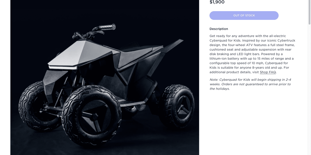 #The Margin: Tesla’s ,900 ‘Cyberquad’ EV for kids has already sold out, restocked and sold out again