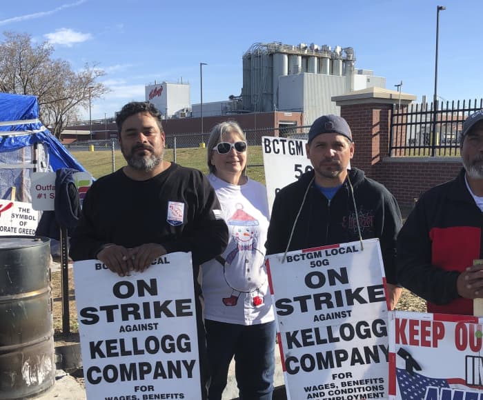 Kellogg reemplazará permanentemente a 1.400 trabajadores de fábrica en huelga