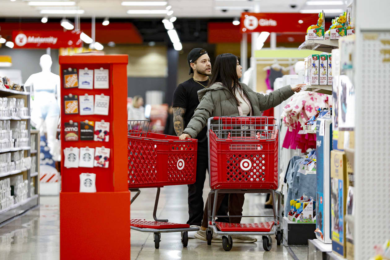 Shoppers in a Target store look for bargains ahead of Black Friday.