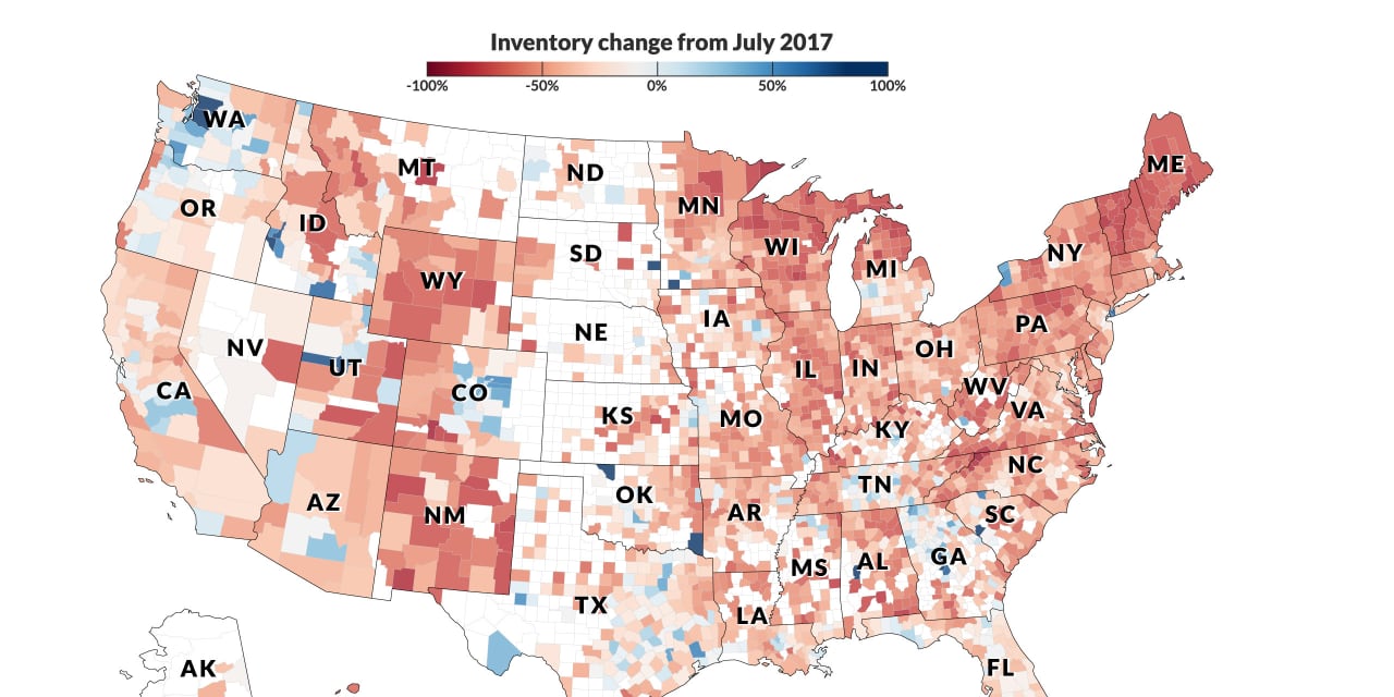 #: Potential homebuyers may start to feel some relief: Use our interactive to see how housing inventory changed in your county