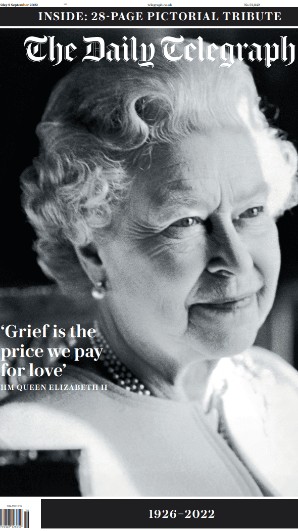 U.K. newspapers pay tribute to Queen Elizabeth II with