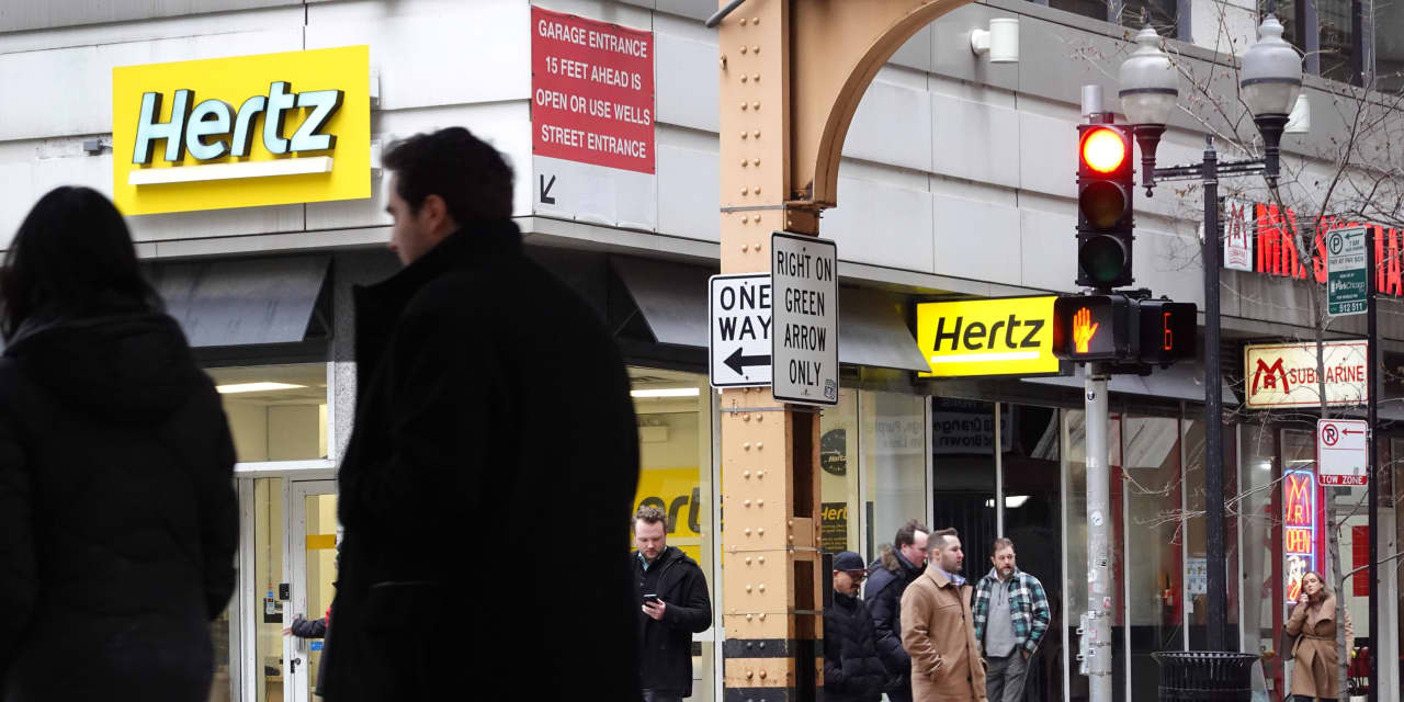 Hertz’s stock ends at fresh low after being caught in downdraft created