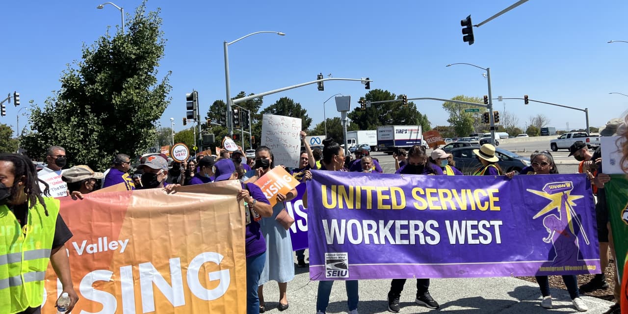 #: Facebook janitors protest layoffs and labor practices in Bay Area strike — with no end in sight