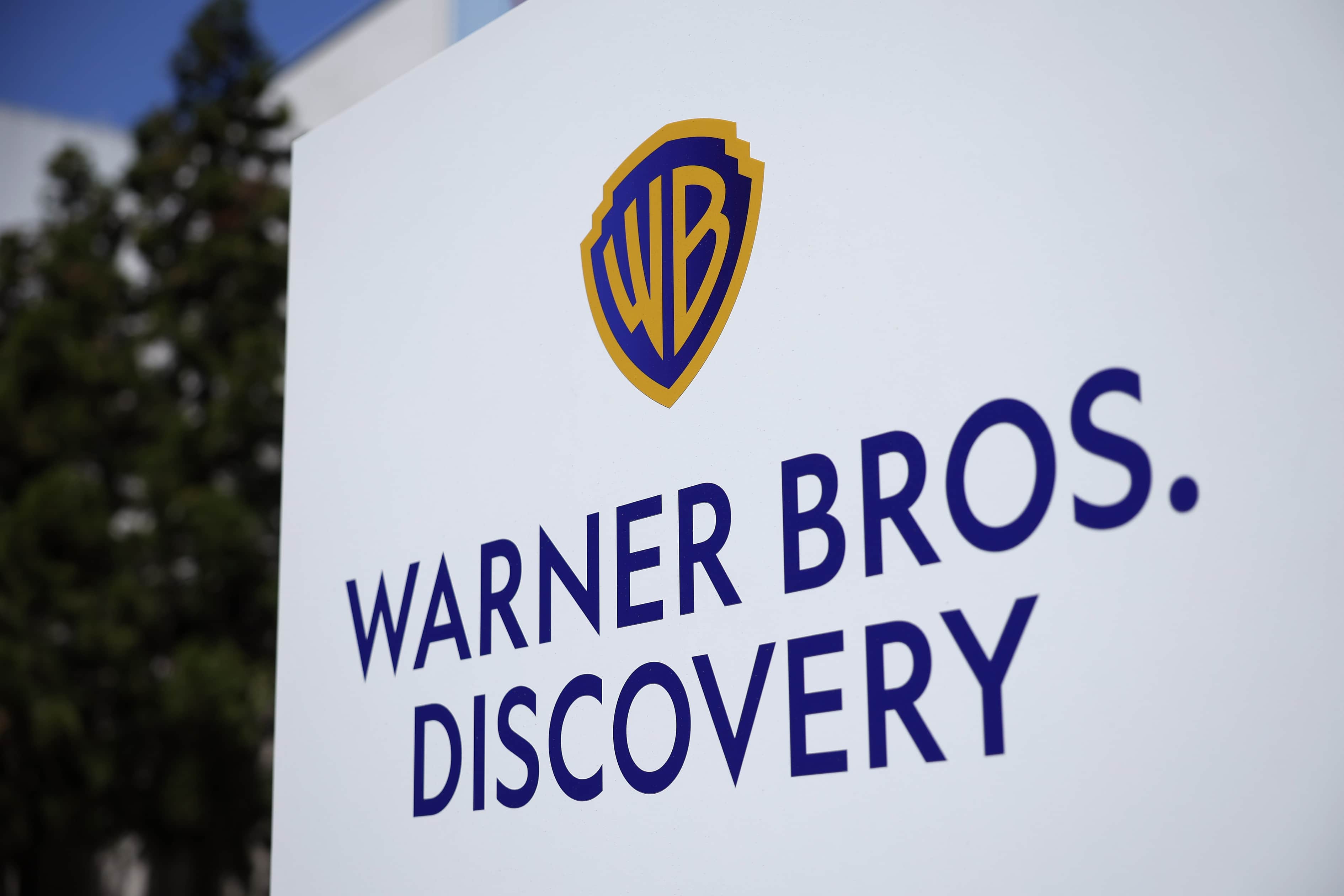 Warner Bros. Discovery sign.