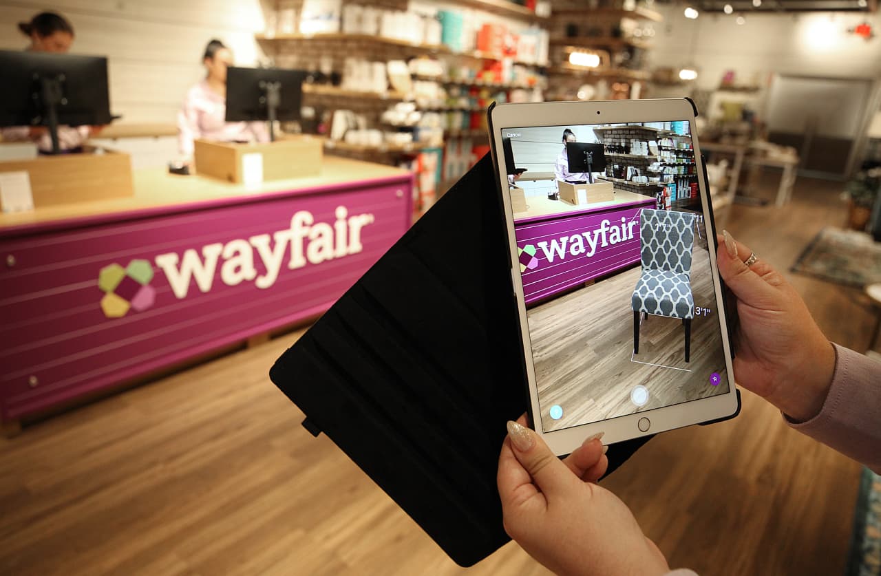 Wayfair’s stock jumps after retailer narrows loss, says quarter ended ‘on an upswing’