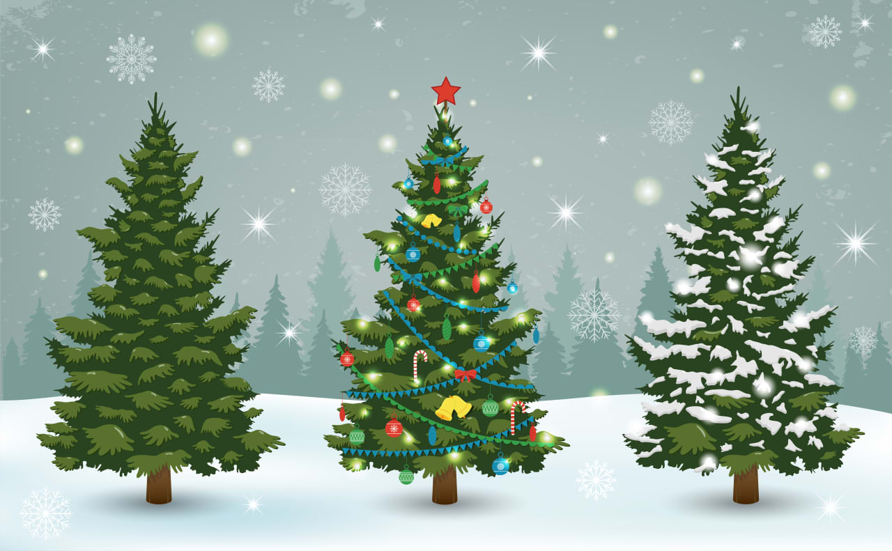 christmas tree background vector