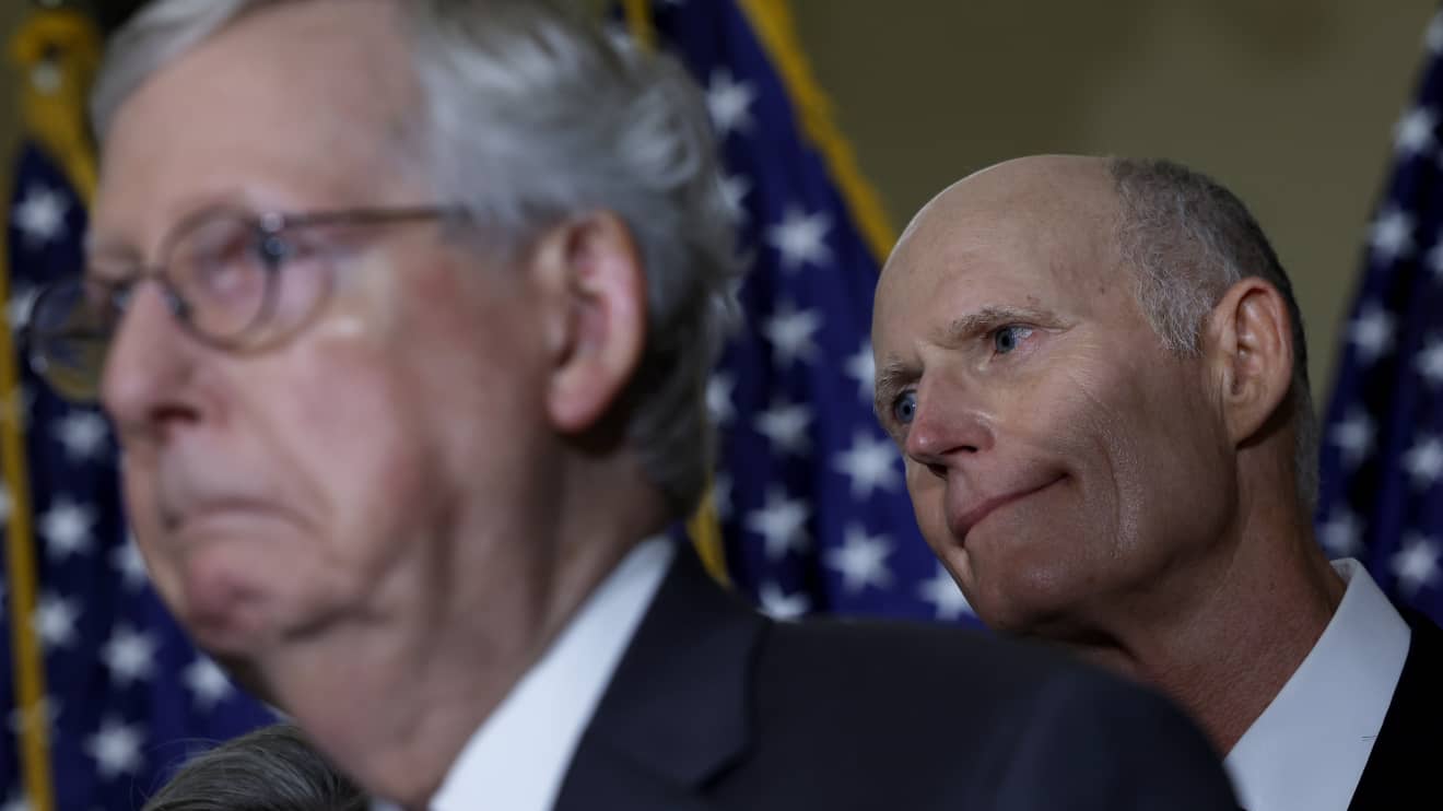Senate Republicans pick Mitch McConnell as their leader, as Rick Scott ...