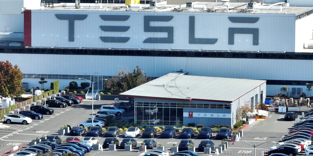 #: Tesla stock ends at fresh two-year low, bucking broader market trend