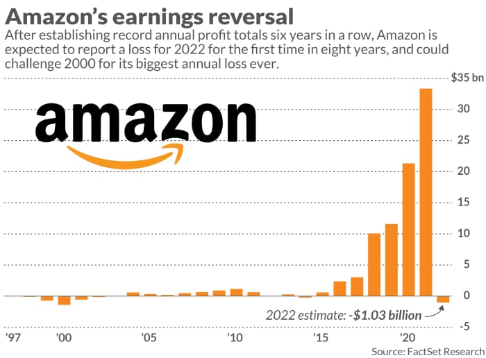 Amazon expected to post first unprofitable year since 2014 and worst