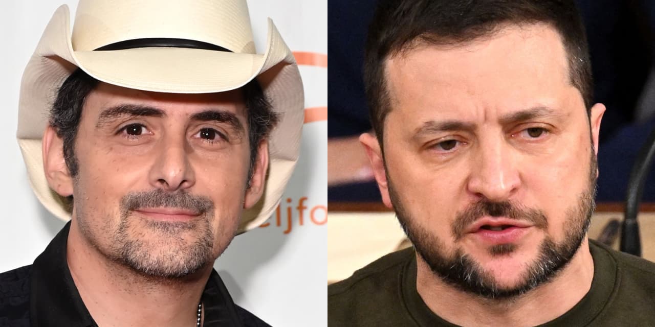 Country star Brad Paisley and Ukrainian President Volodymyr Zelensky