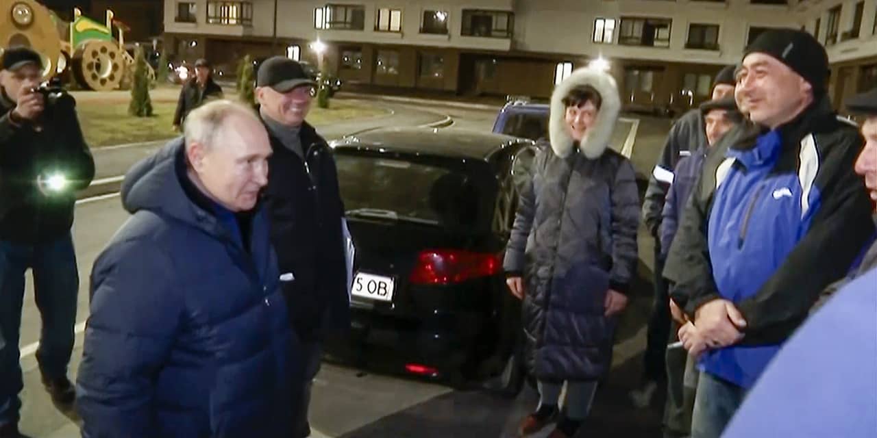 Putin makes surprise trip to Russian-occupied Mariupol following war-crimes charges