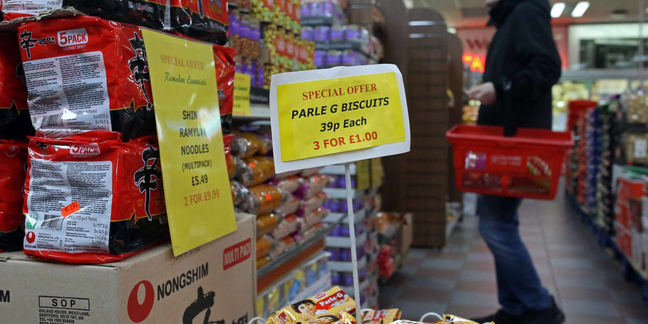 U.K. shop-price inflation likely to have peaked after April deceleration, report says