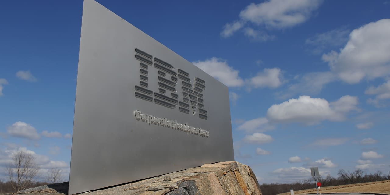 MarketWatch social image from its IBM stock-drop report.