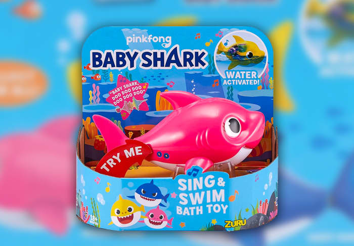 GIOCHI PREZIOSI Baby Shark Floating and Sound Figure Bath Toy Pink