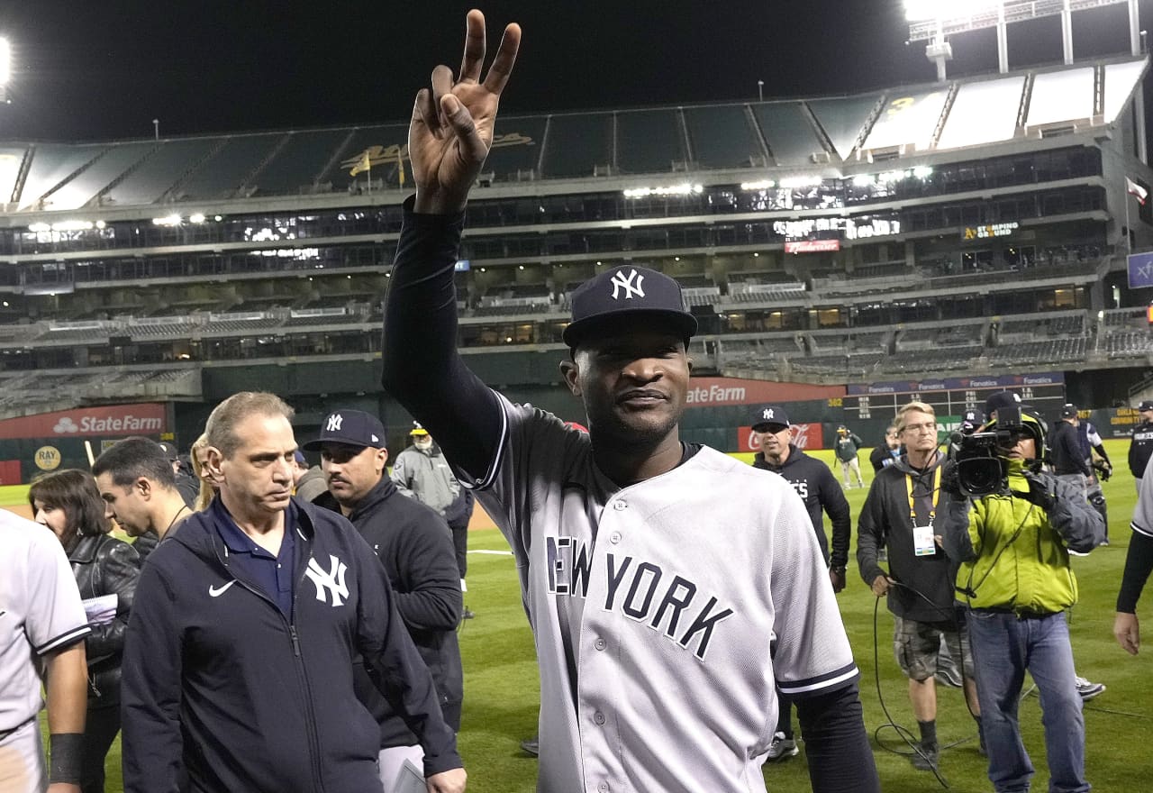 Yankees' Domingo German fires perfect game vs. A's