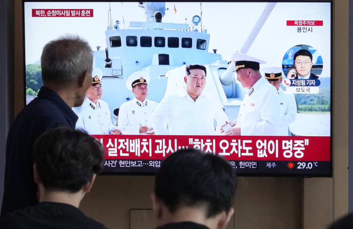 North Korea's Kim watches cruise missile launches as U.S., South Korea begin annual drills - MarketWatch