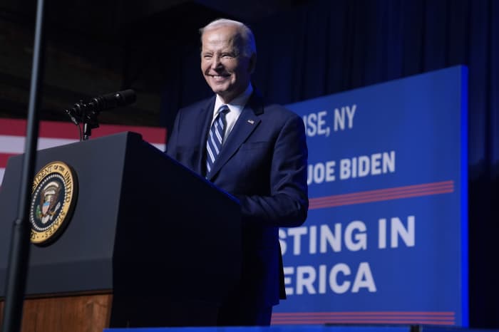 Biden celebrates Micron chip factories, pitching voters on American ...