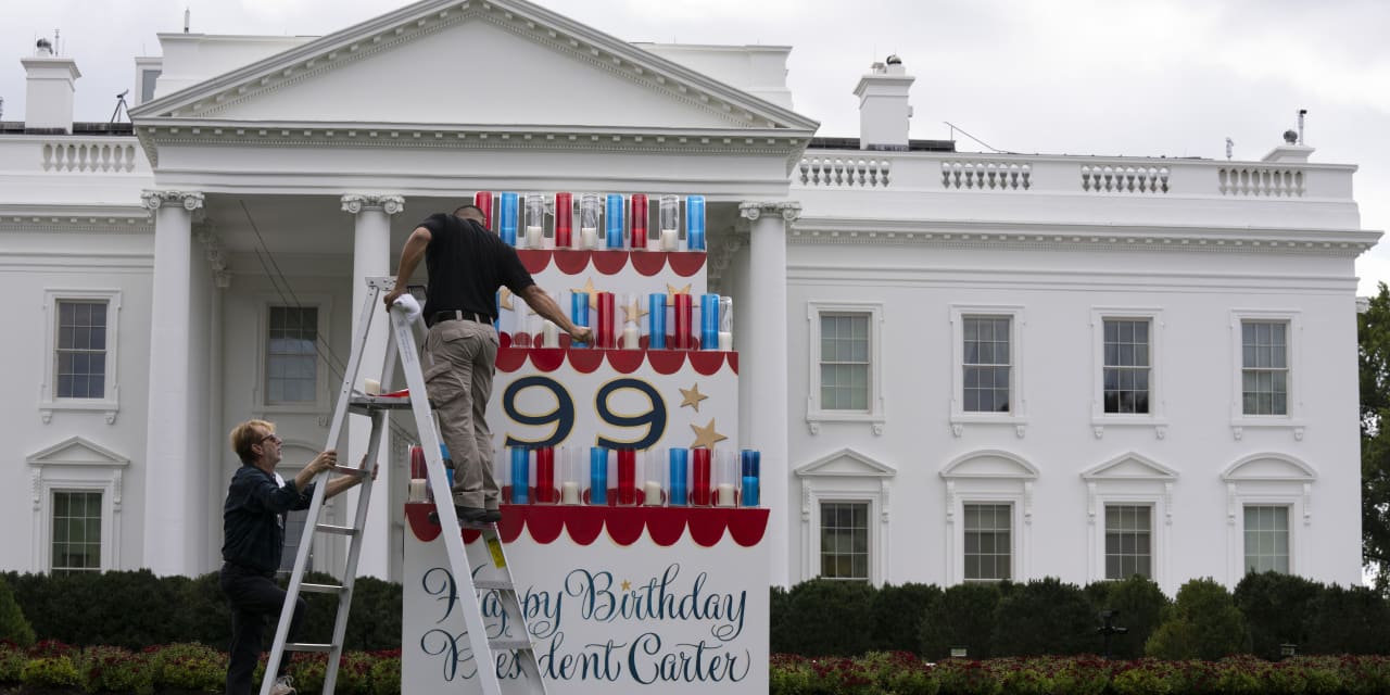 Tributes from around the world arrive in Plains, Ga., as Jimmy Carter turns 99