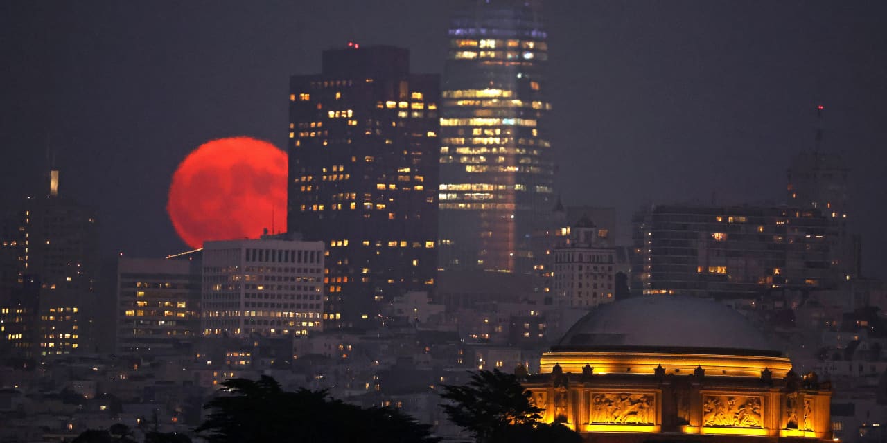 Commercial real-estate values slide 11%. Surge in 10-year Treasury yields won’t help, Barclays says.