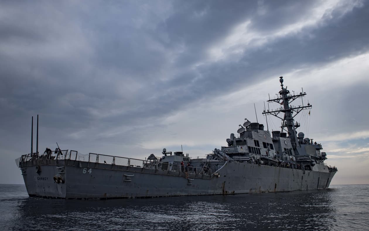 U.S. Navy warship in Red Sea intercepts 3 missiles, several drones ...