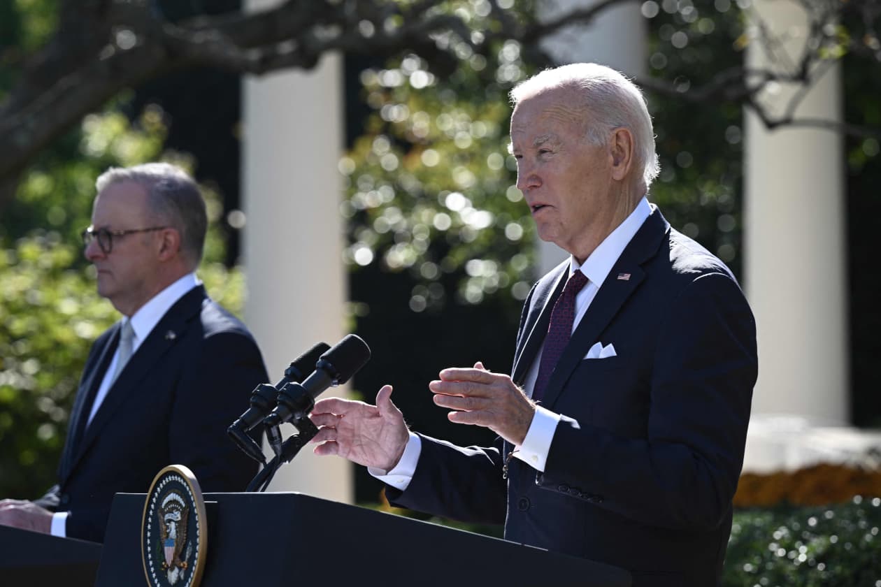 Biden says he’s not worried House Speaker Johnson will try to throw out ...