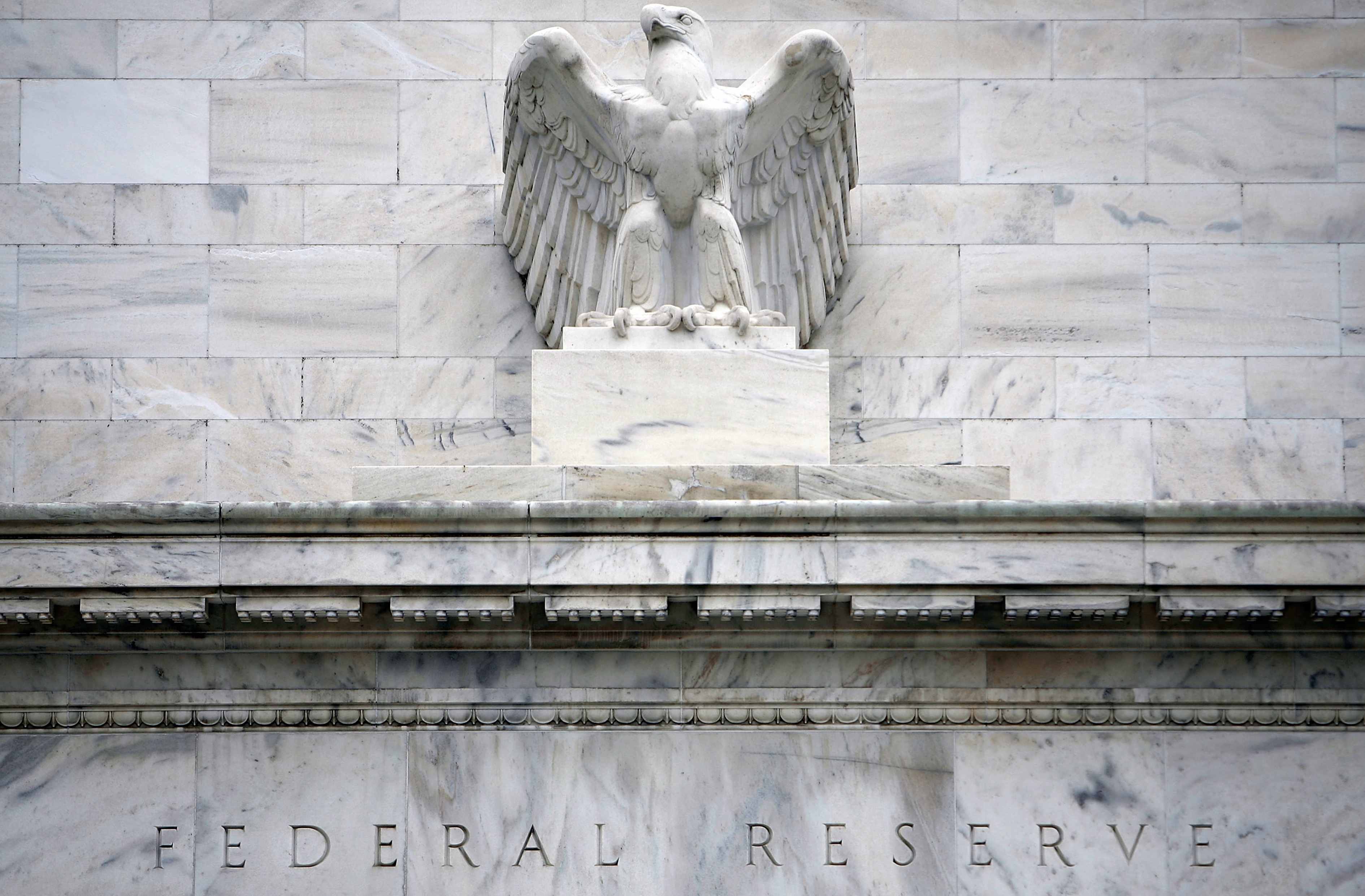 Stone eagle above the words "Federal Reserve."