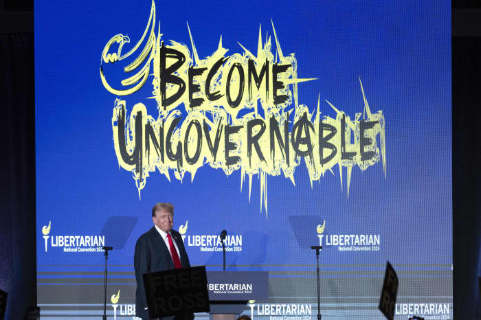 Trump greeted with choruses of boos at Libertarian Party convention ...