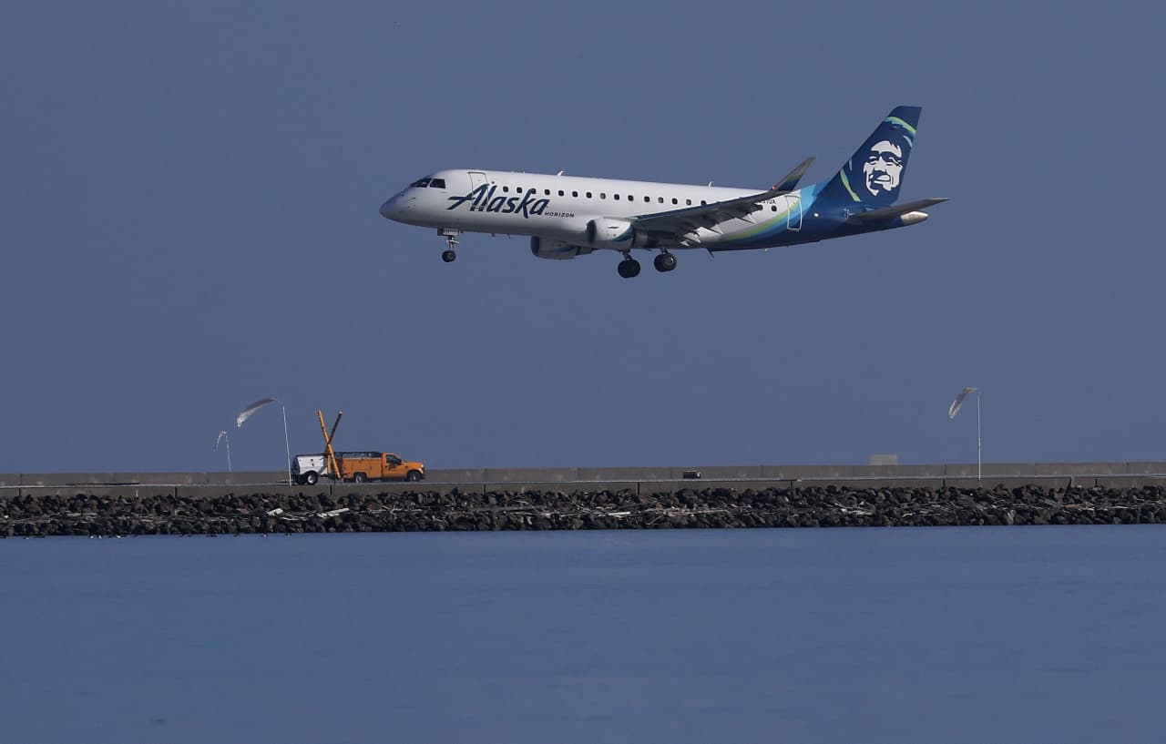 Alaska Air’s stock up 1.6% after carrier’s loss is narrower than expected and revenue tops estimates