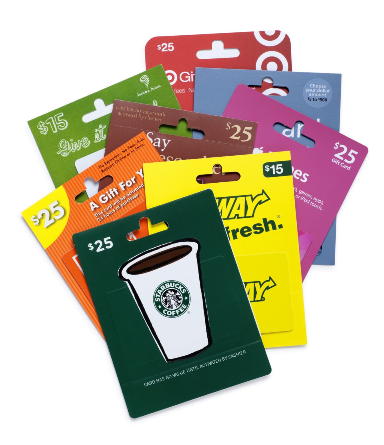 Popular store gift cards